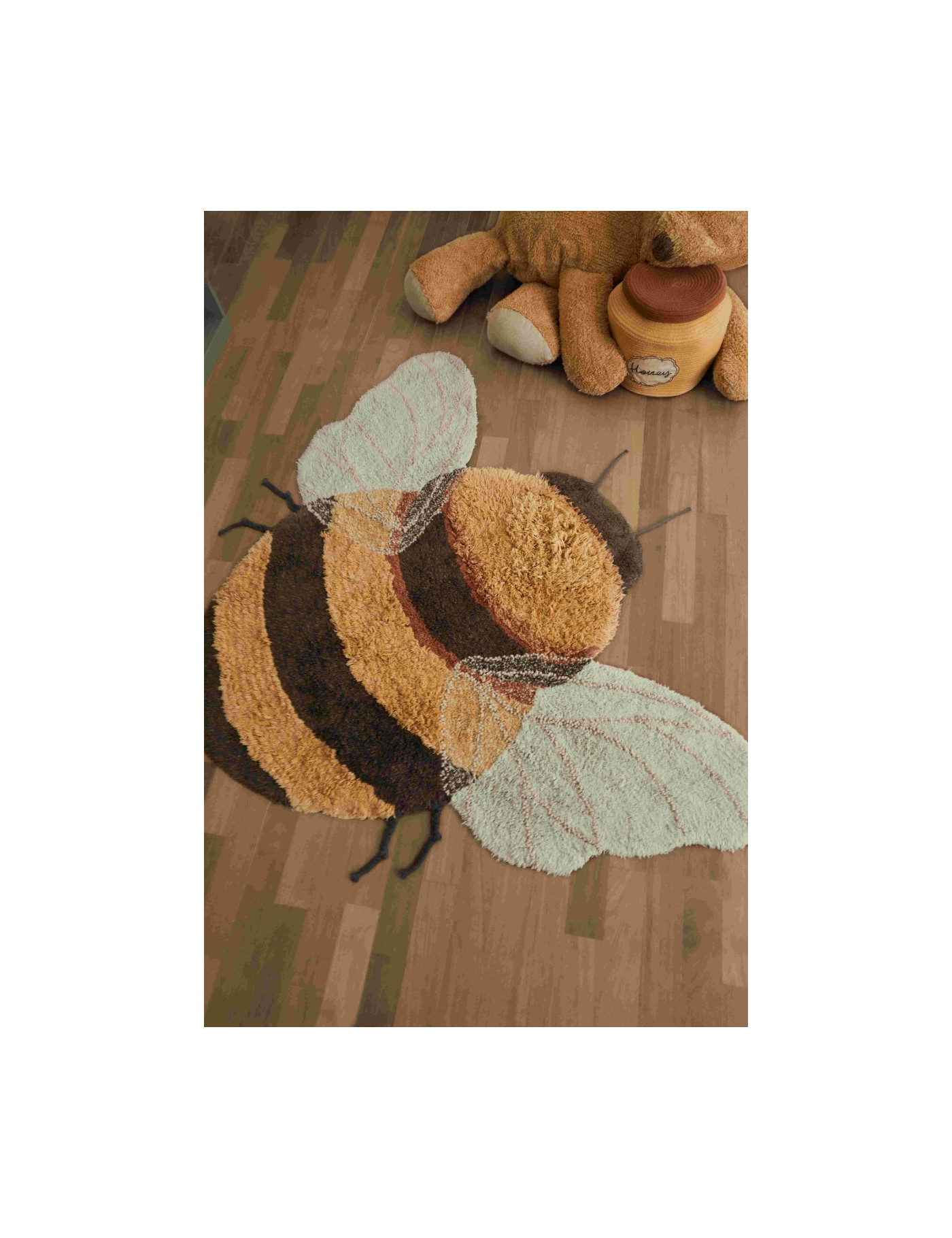 Dywan bawełniany Bee do prania w pralce, Planet Bee, Lorena Canals