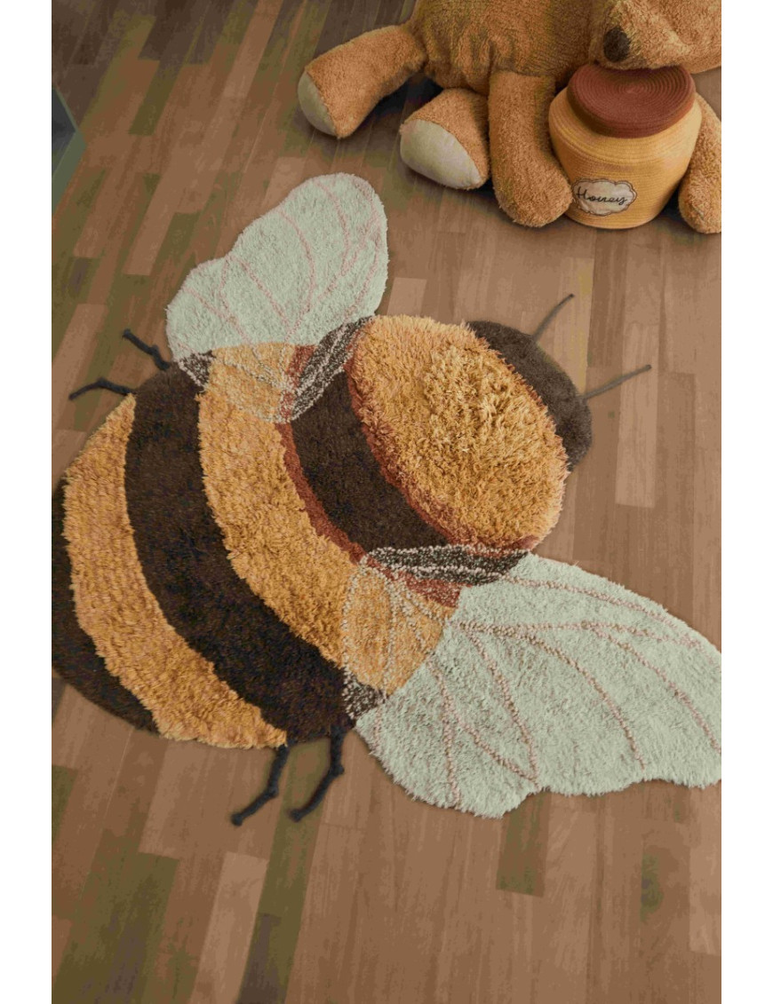 Dywan bawełniany Bee do prania w pralce, Planet Bee, Lorena Canals