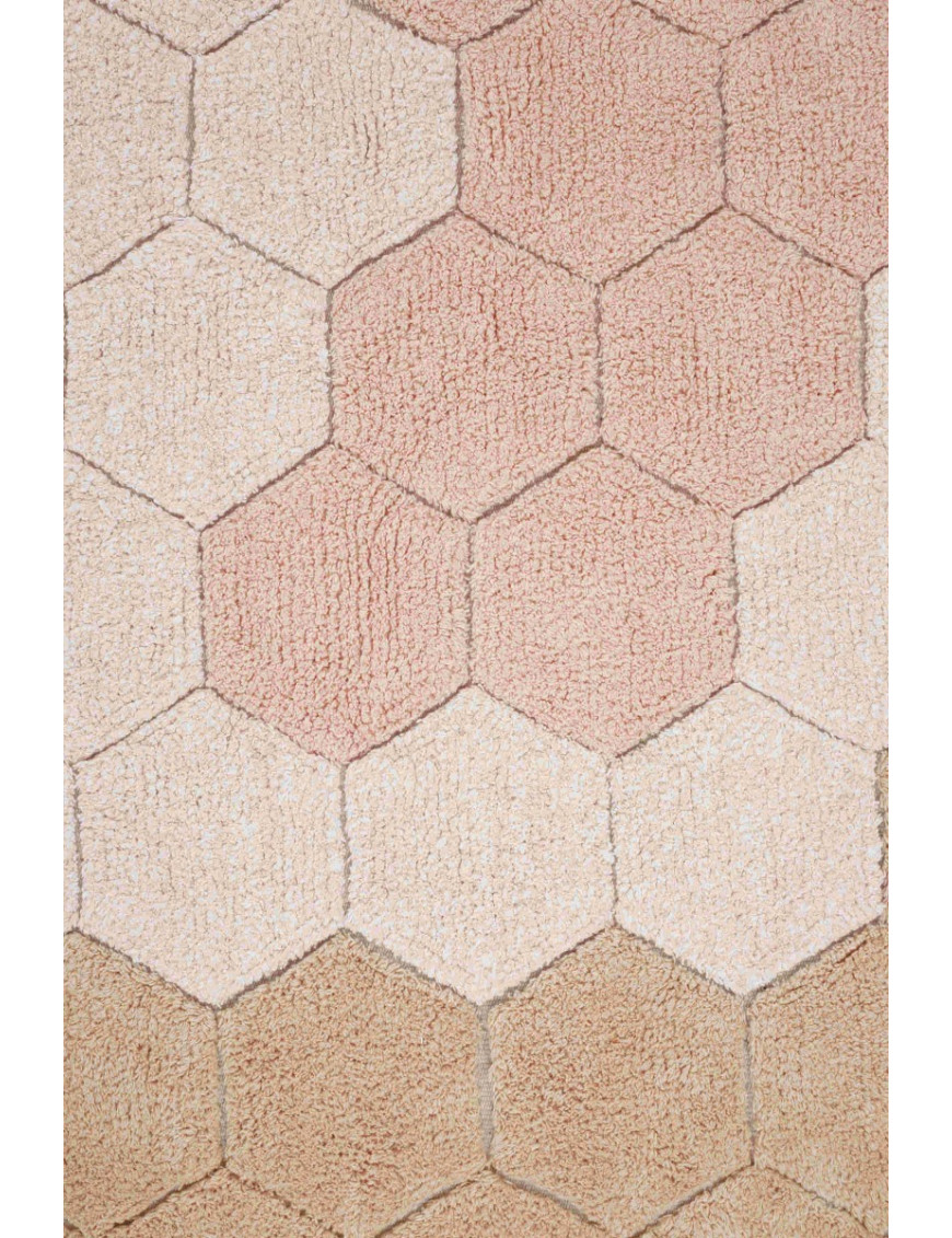 Dywan bawełniany okrągły Ø 140, Round Honeycomb Rose, Plaster Miodu Róż, Planet Bee, Lorena Canals Dywan bawełniany okrągły Ø 140, Round Honeycomb Rose, Plaster Miodu Róż, Planet Bee, Lorena Canals