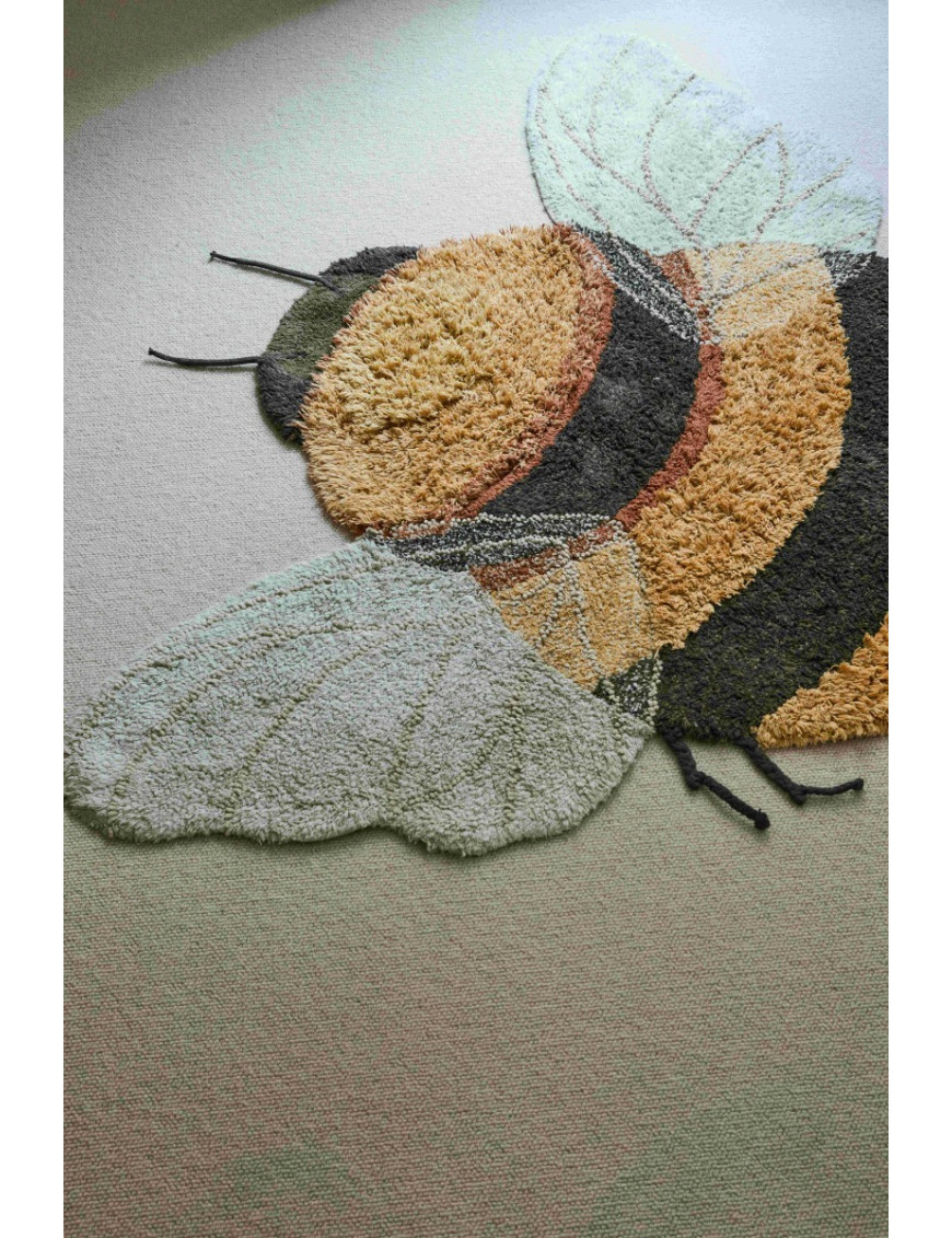 Dywan bawełniany Bee do prania w pralce, Planet Bee, Lorena Canals