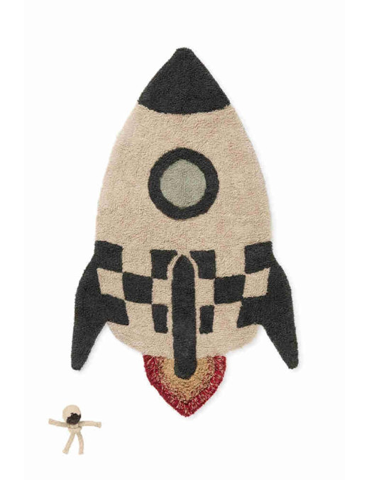 Dywan bawełniany Rakieta do prania w pralce, "Mom, I want to be an astronaut" Lorena Canals