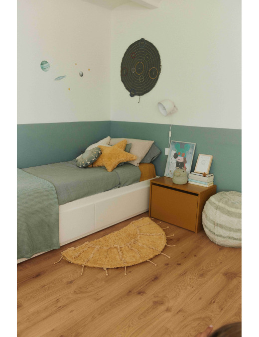 Dywan bawełniany Solar Multishape do prania w pralce, "Mom, I want to be an astronaut" Lorena Canals
