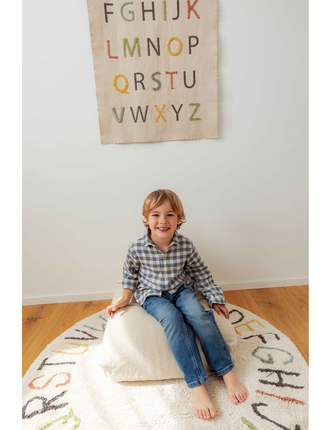 Dywan Bawełniany ABC Kolory i Litery, Ø120 cm, Lorena Canals