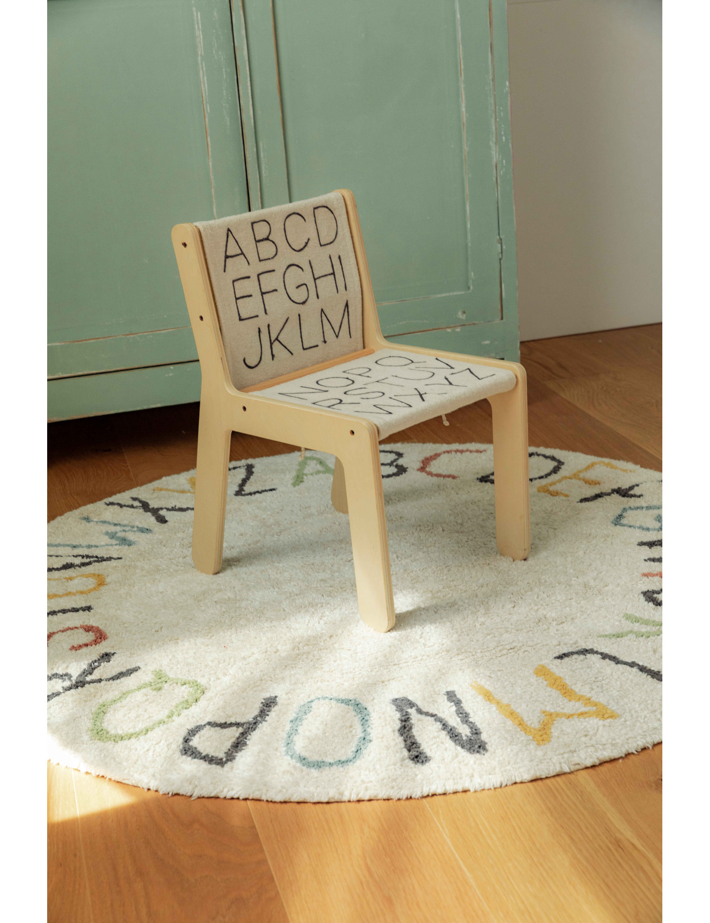 Dywan Bawełniany ABC Kolory i Litery, Ø120 cm, Lorena Canals