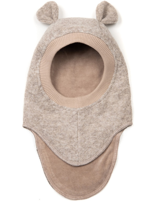 Kominiarka z uszami merino 2-warstowa Camel melange Huttelihut