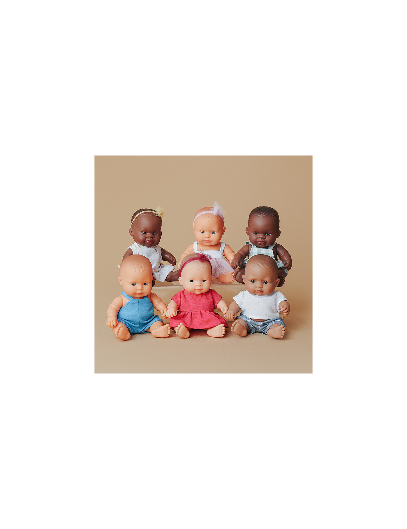 Miniland Lalka EUROPEJCZYK w niebieskim ubranku 21 cm