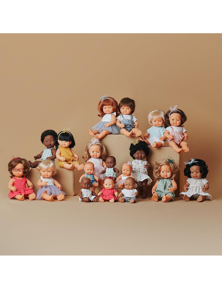 Lalka dziewczynka Miniland My Friends & Me - Europejka Brązowowłosa 38 cm