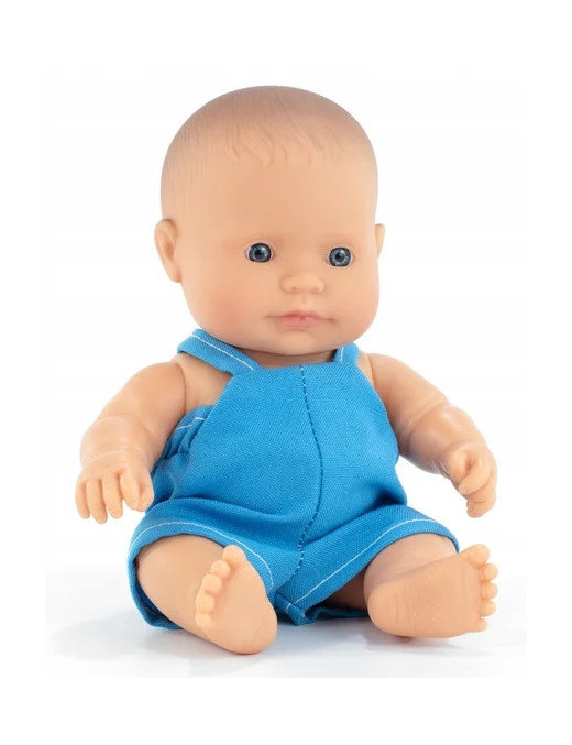 Miniland Lalka EUROPEJCZYK w niebieskim ubranku 21 cm