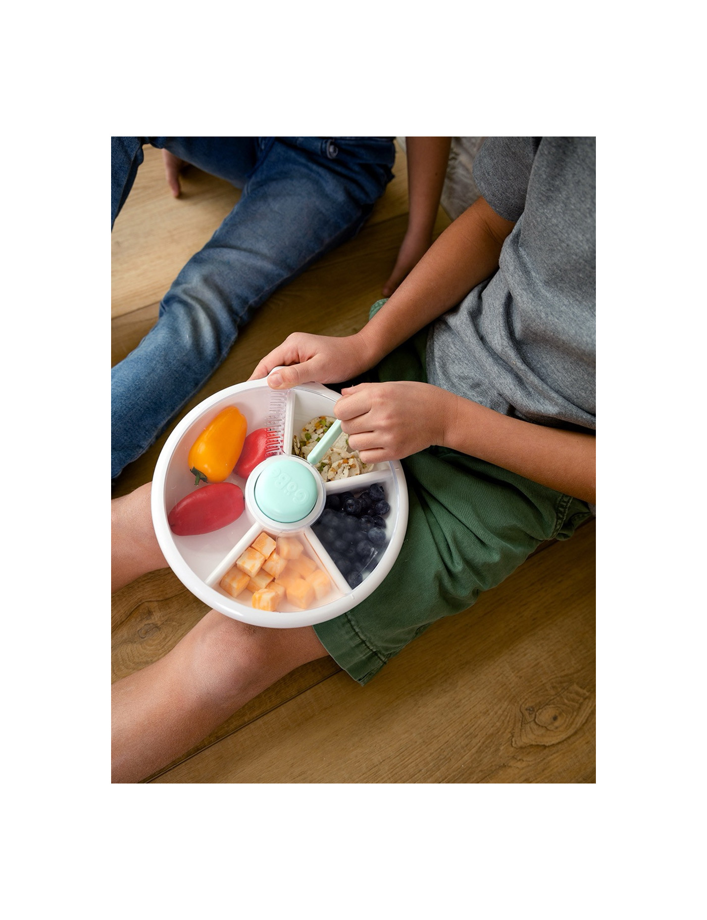 GoBe Duży pojemnik na przekąski Snack Spinner Macaron Blue
