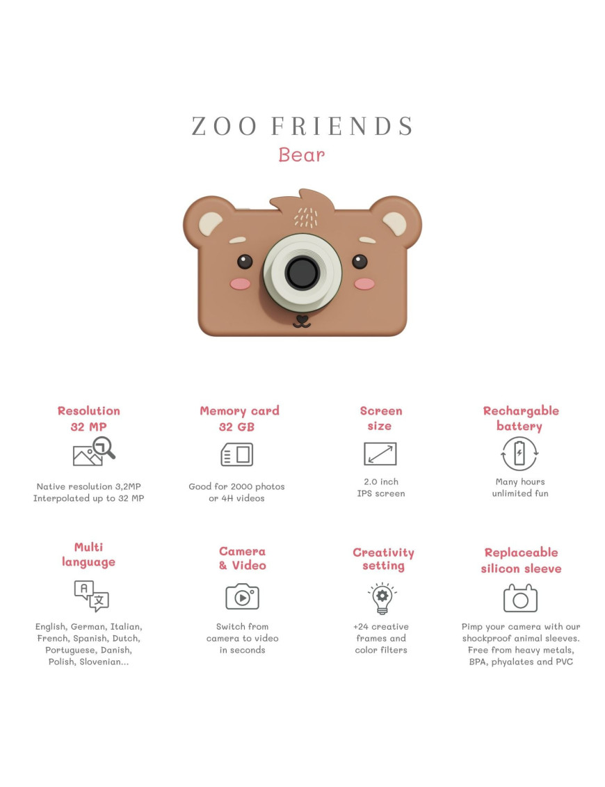 Aparat dla dzieci Zoo Friends Miś , Zoo Family