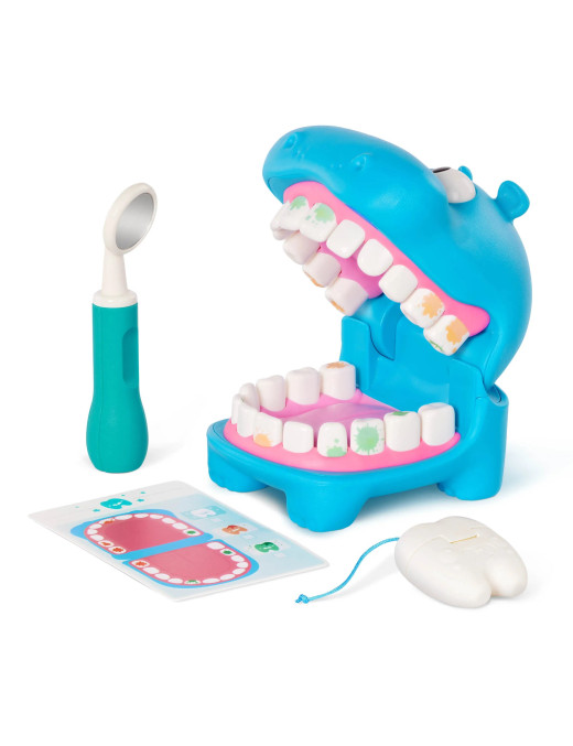 Hippodontist – HIPODONTA – edukacyjny zestaw do nauki mycia zębów i zabawy w dentystę (15 el.) Battat