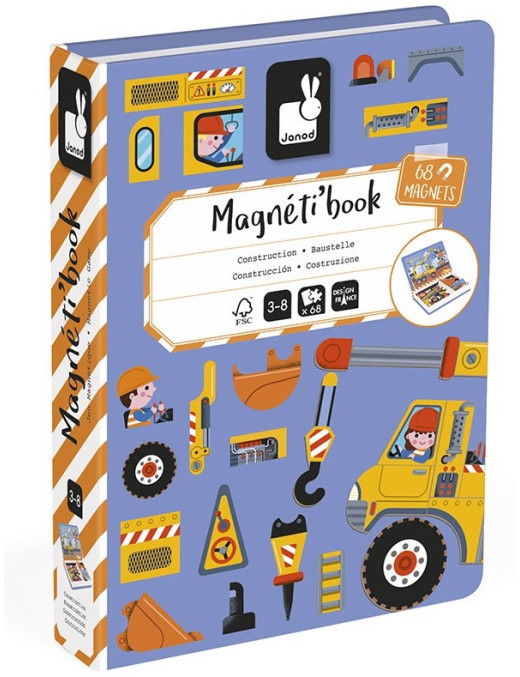Janod Magnetyczna układanka Plac budowy Magnetibook 3-8 lat