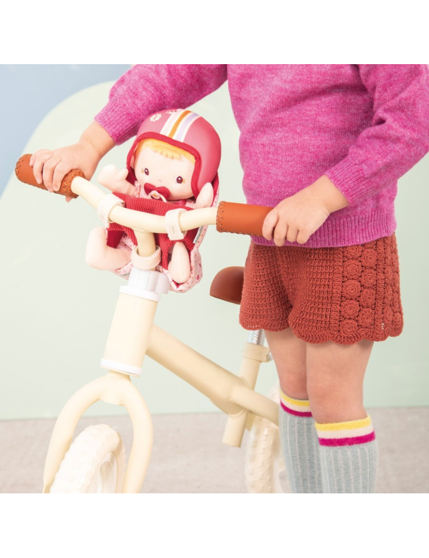Lilliputiens Lalka dzidziuś w foteliku rowerowym z komforterem i kaskiem Lena 18 m+ Lilliputiens Lalka dzidziuś w foteliku rowerowym z komforterem i kaskiem Lena 18 m+