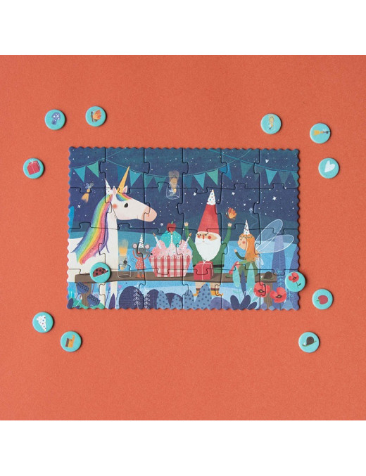 Puzzle kieszonkowe z grą obserwacyjną Jednorożec Londji®