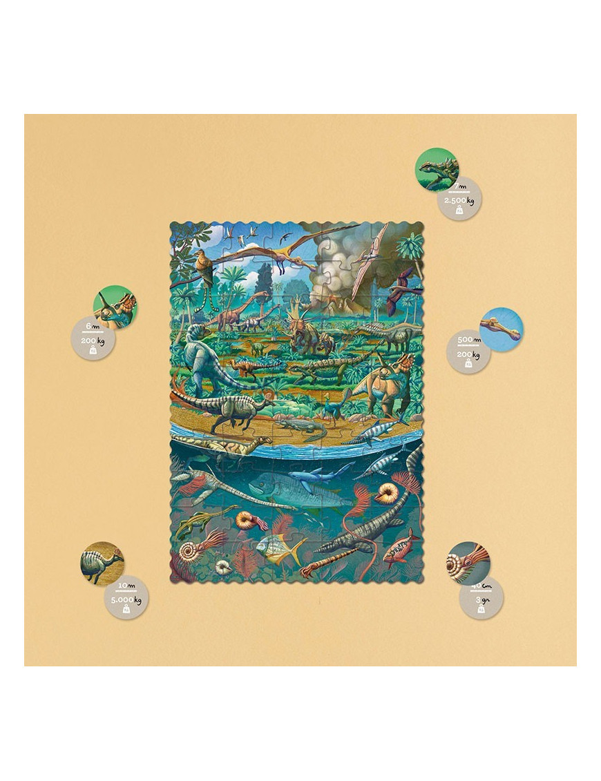 Puzzle kieszonkowe z grą obserwacyjną Dinozaury | Londji