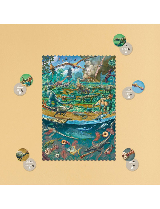 Puzzle kieszonkowe z grą obserwacyjną Dinozaury | Londji