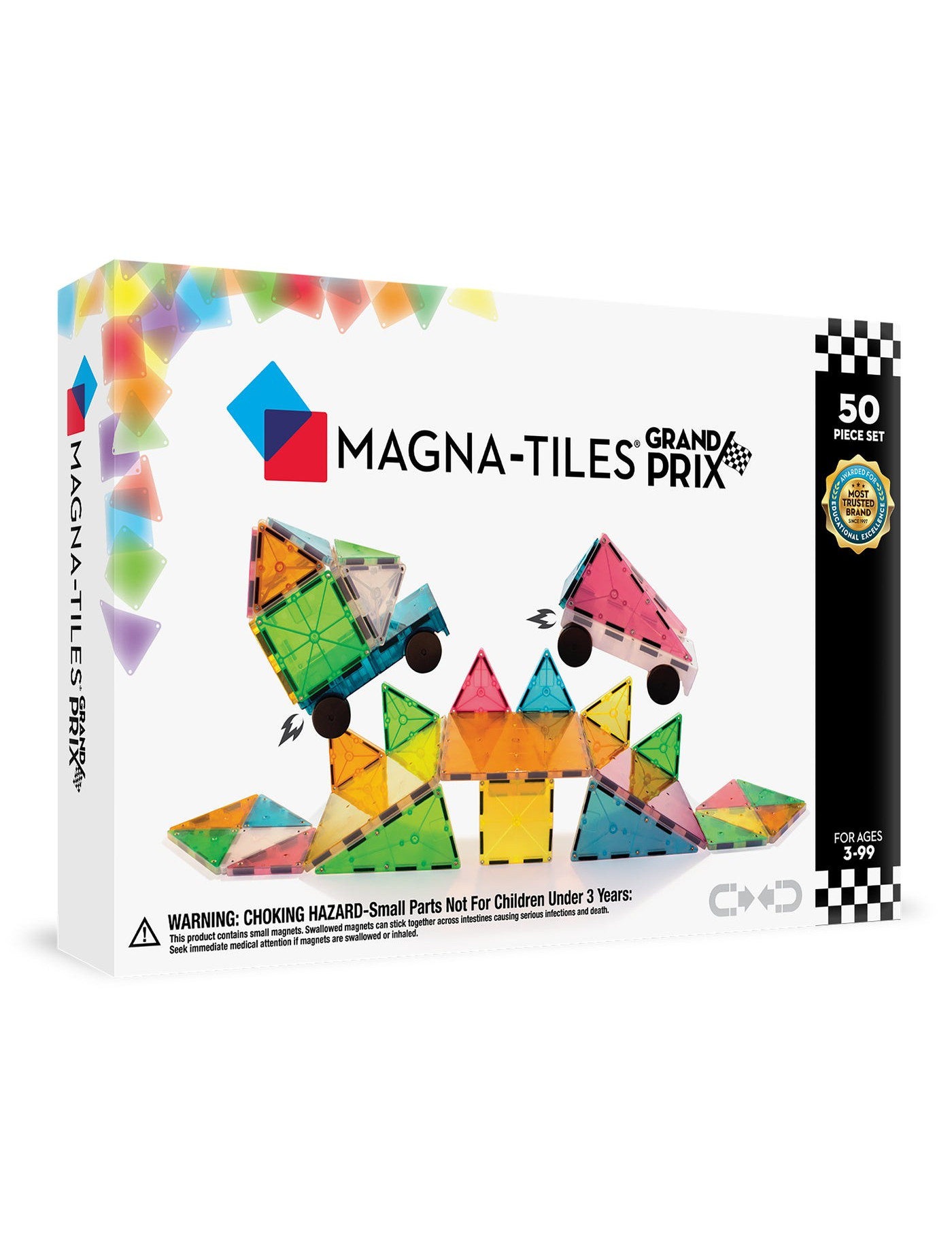 Klocki Magnetyczne Grand Prix 50 el. 3 lata+ Magna-Tiles® Klocki Magnetyczne Grand Prix 50 el. 3 lata+ Magna-Tiles®