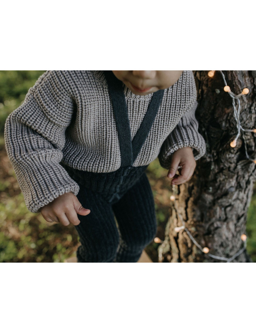 Legginsy z Szelkami Granny Dark Grey Silly Silas