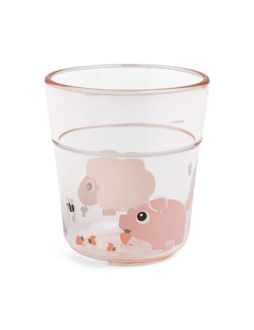 Done by Deer kubek dla dziecka glass l 220ml Tiny Farm powder