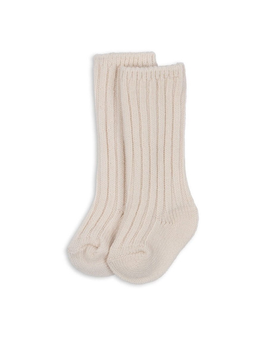 Wełniane skarpetki FANGA off white melange