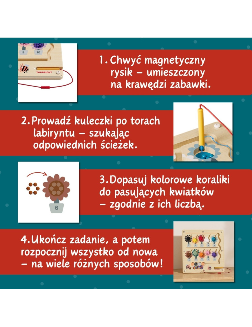Labirynt magnetyczny Pracowita Pszczółka - 36m+, Topbright
