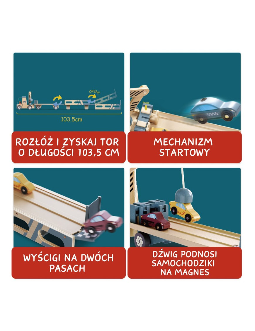 Transporter samochodów i tor wyścigowy 2w1, 36m+, Topbright Transporter samochodów i tor wyścigowy 2w1, 36m+, Topbright