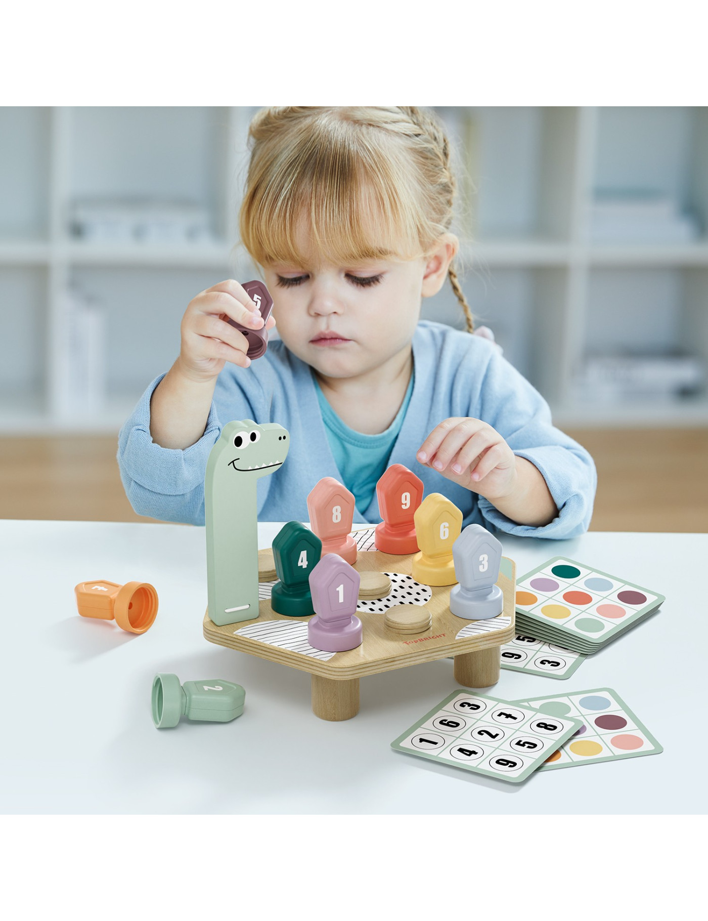 Gra do nauki kolorów i liczb Dino 36m+, Topbright