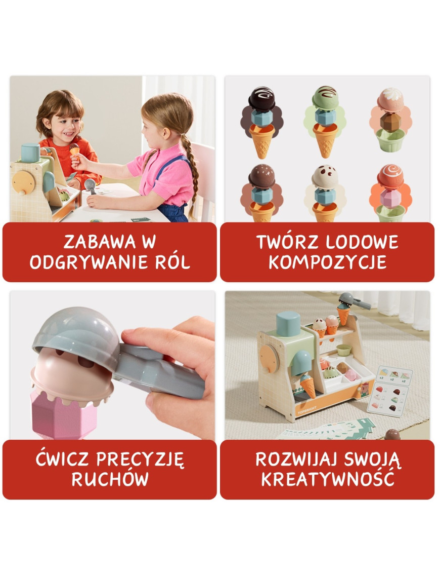 Zabawka edukacyjna duża lodziarnia 36m+, Topbright