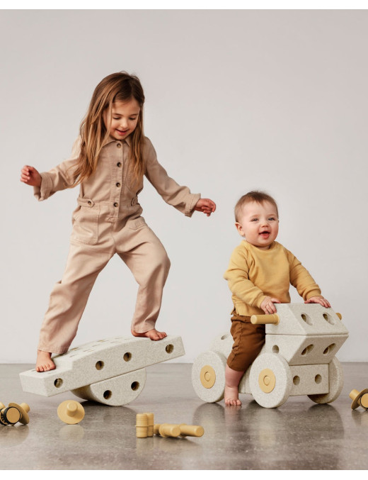 MODU Dreamer set – Kreatywne klocki rozwijające motorykę dużą, Sand Grey / Honey Yellow