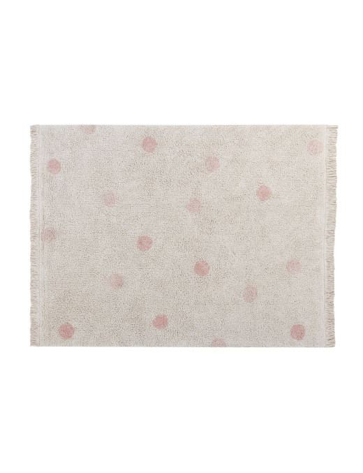 Lorena Canals Dywan bawełniany Hippy Dots Natural Vintage Nude 120 x 160 cm