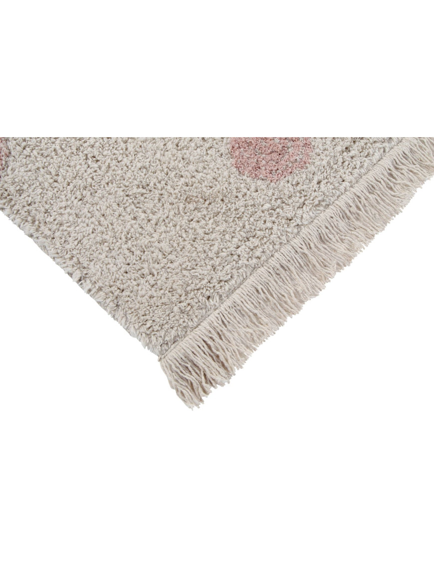 Lorena Canals Dywan bawełniany Hippy Dots Natural Vintage Nude 120 x 160 cm