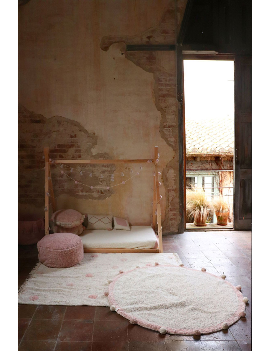 Lorena Canals Dywan bawełniany Hippy Dots Natural Vintage Nude 120 x 160 cm