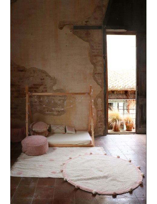 Lorena Canals Dywan bawełniany Hippy Dots Natural Vintage Nude 120 x 160 cm