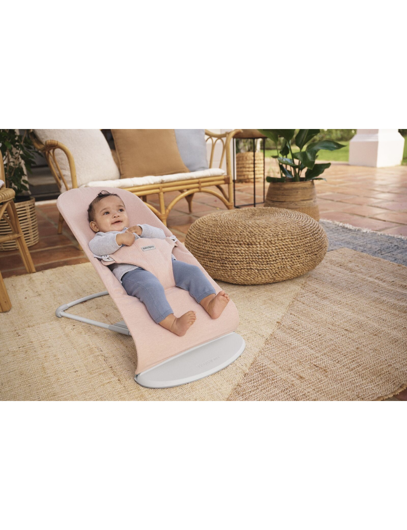 BABYBJORN - leżaczek WOVEN, Jasny różowy