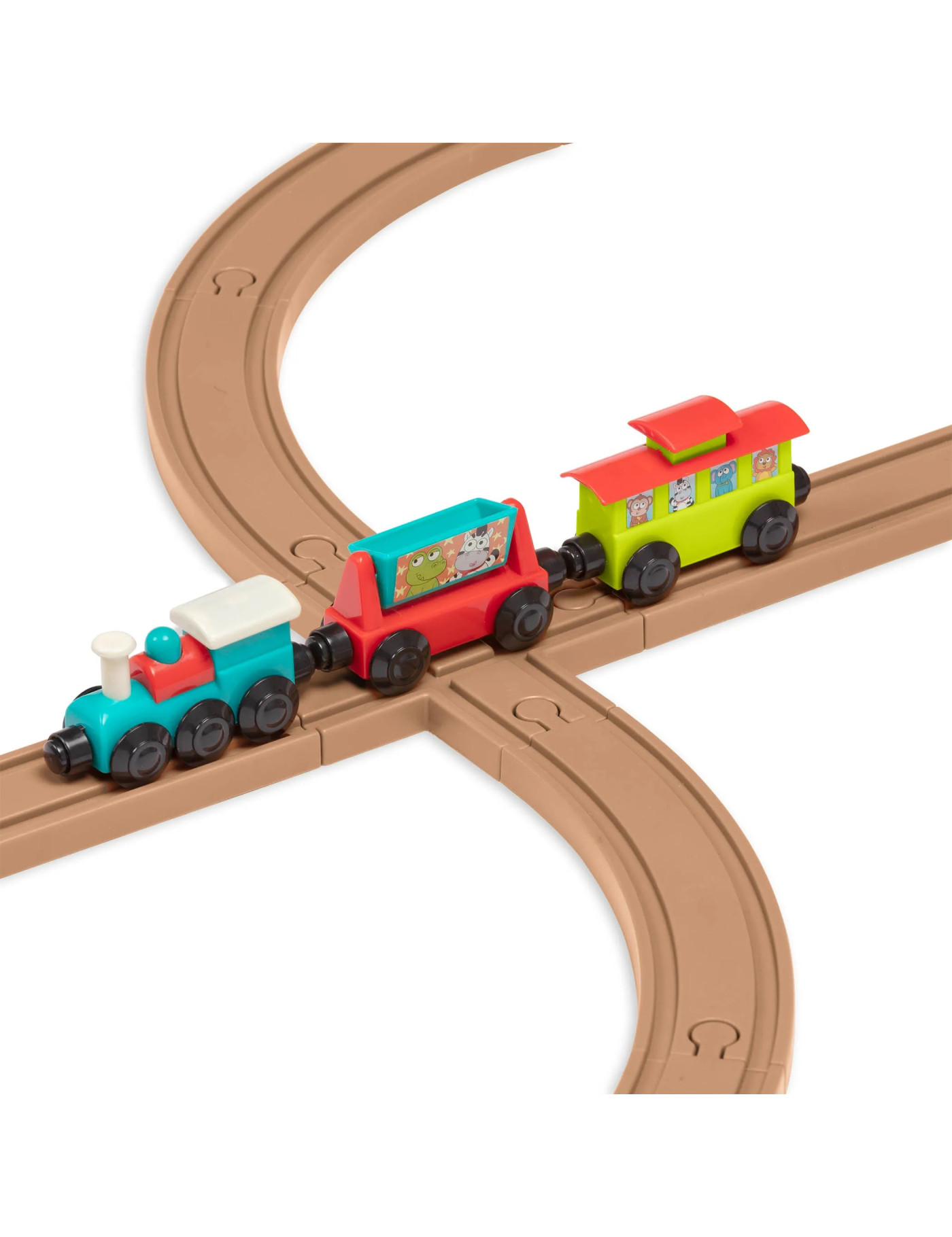 All Aboard – kolejka z torami i znakami 29 el., magnetyczne wagony, zabawka dla dzieci 2+ B.Toys All Aboard – kolejka z torami i znakami 29 el., magnetyczne wagony, zabawka dla dzieci 2+ B.Toys