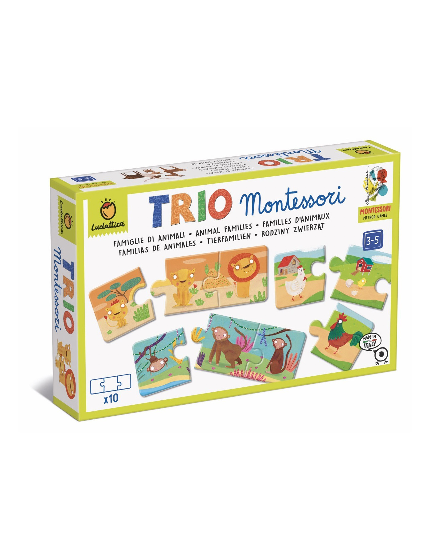 TRIO Montessori – gra-układanka – RODZINY ZWIERZĄT Ludattica