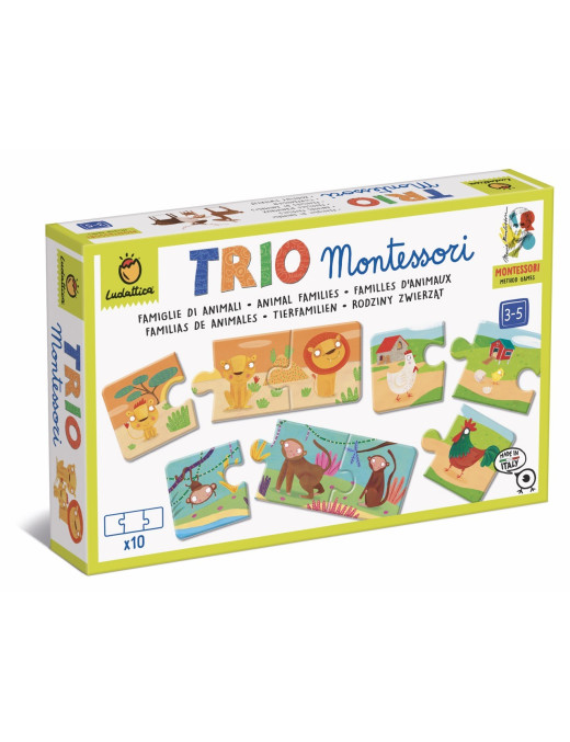 TRIO Montessori – gra-układanka – RODZINY ZWIERZĄT Ludattica
