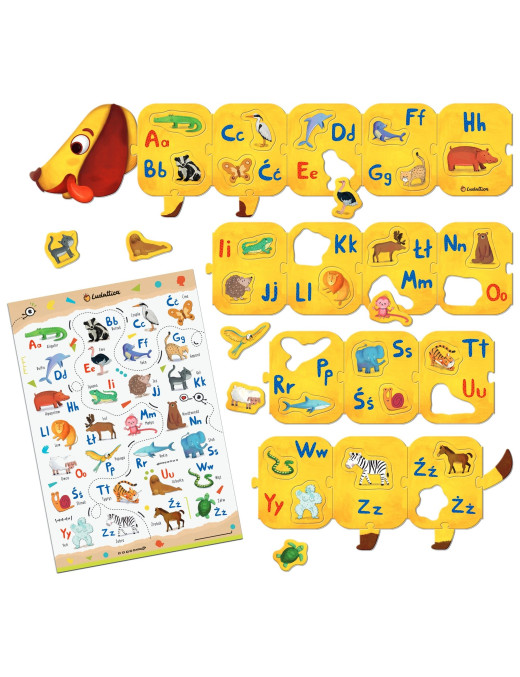 WALIZECZKA edukacyjna Montessori – Jamnik z ALFABETEM Ludattica
