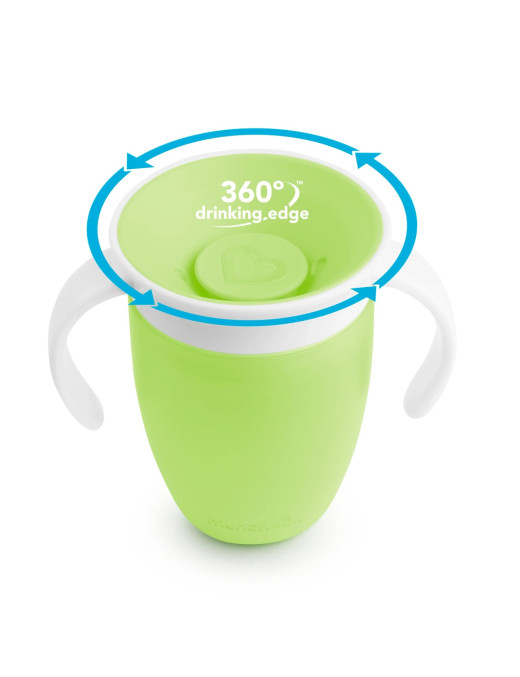 Munchkin Miracle 360° kubek treningowy z uchwytami, zielony, 207 ml