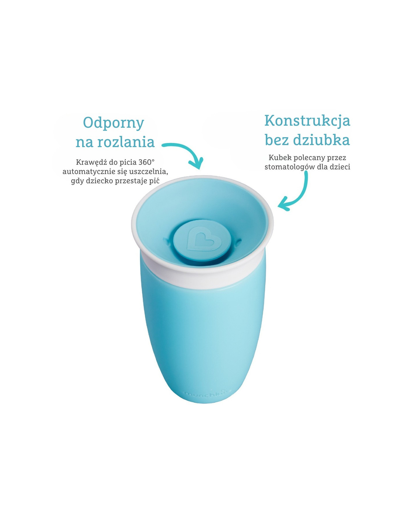 Munchkin Miracle 360° kubek, niebieski , 296 ml