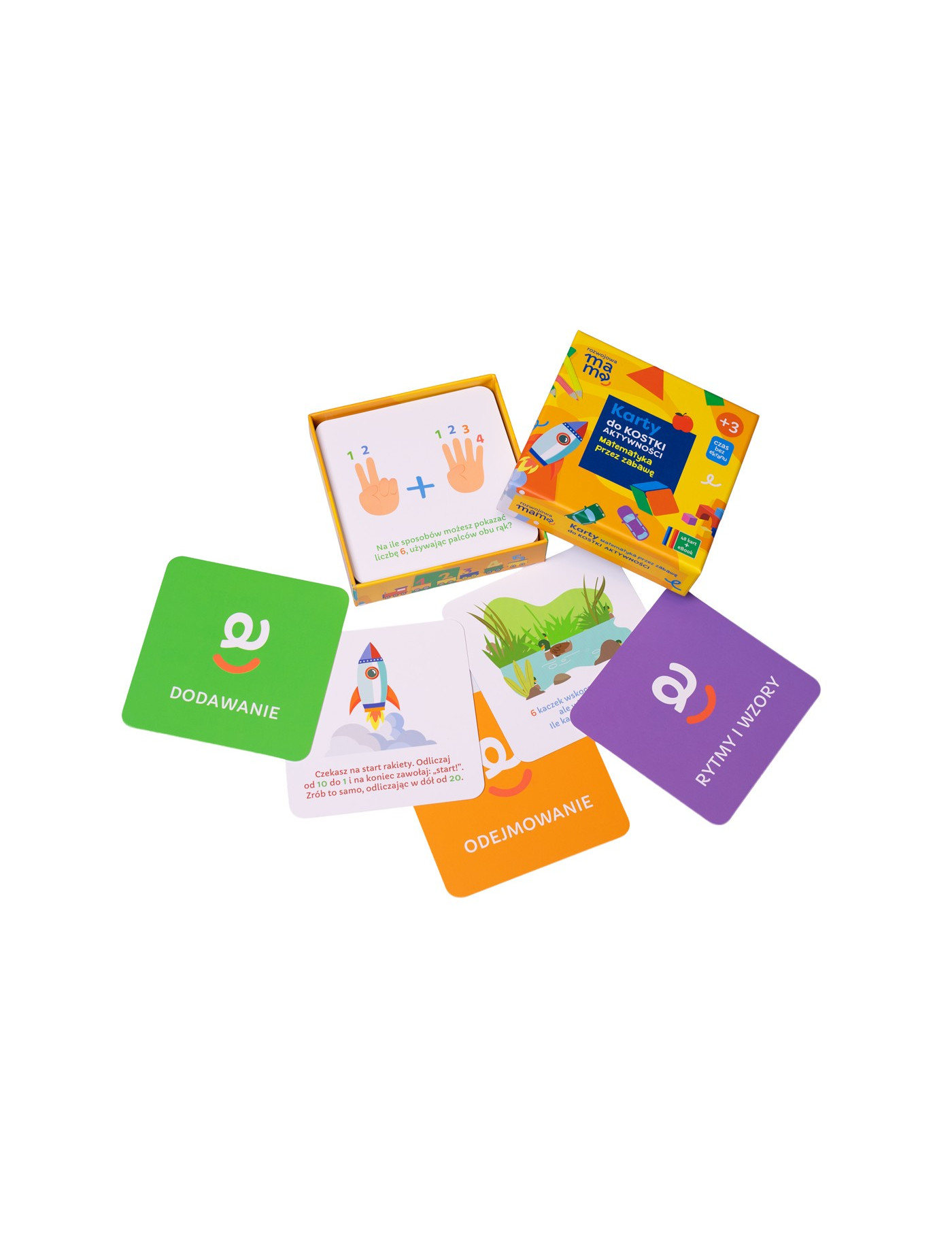 Karty do kostki aktywności - matematyka przez zabawę + mini e-book 3+
