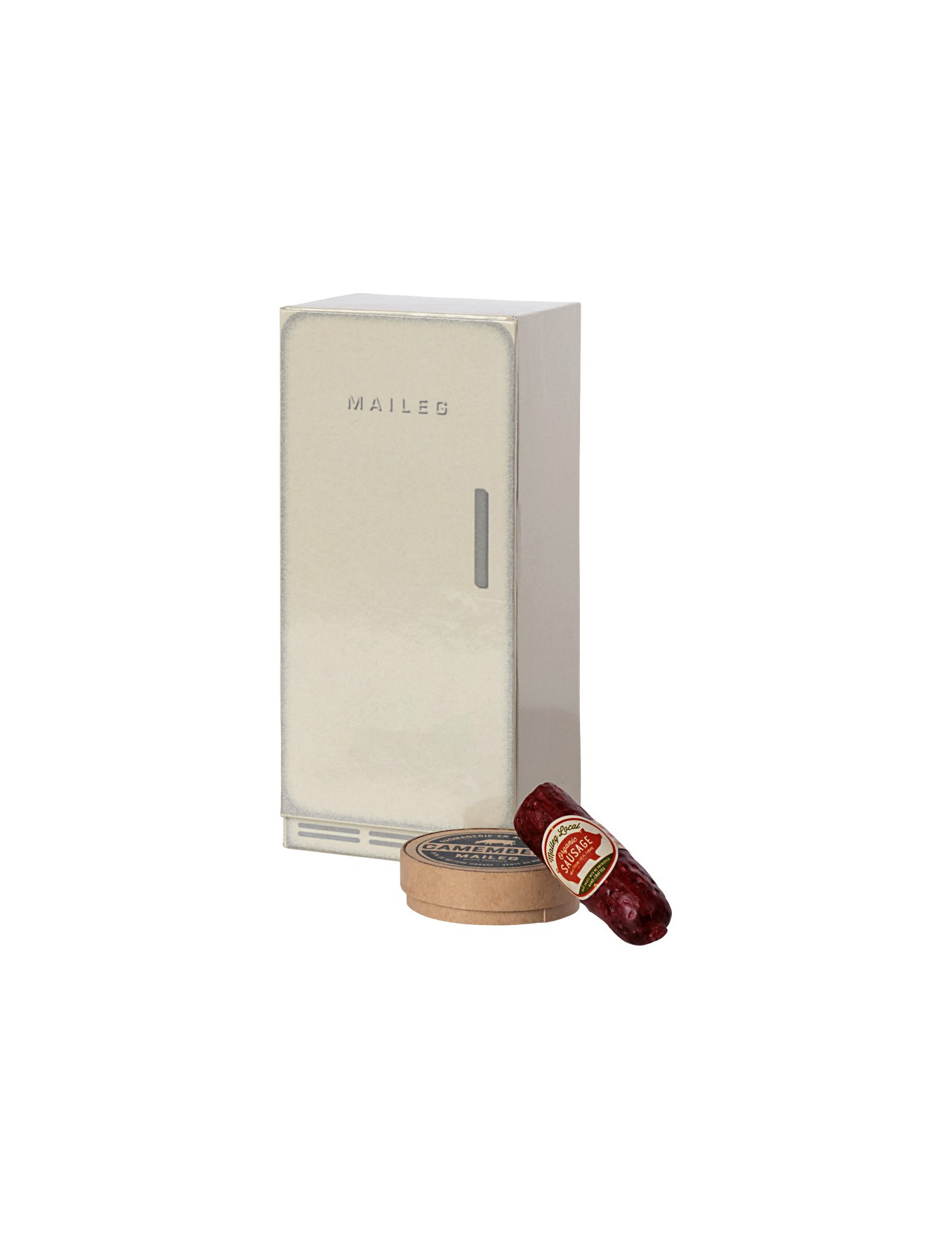 Maileg Mouse Cooler – mini lodówka z akcesoriami do zamku myszek Maileg Mouse Cooler – mini lodówka z akcesoriami do zamku myszek