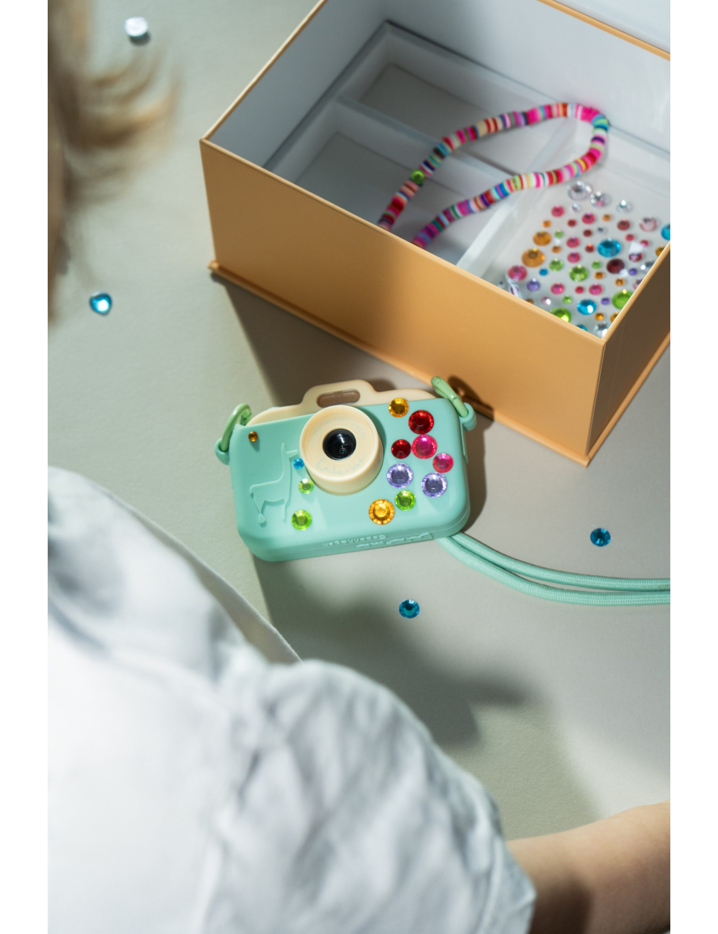Lalarma Camera Yellow/Mint – kreatywny aparat dla dzieci z akcesoriami