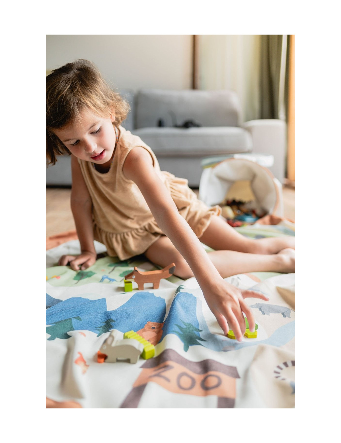 PLAY&GO SOO Kosz na zabawki i mata do zabawy 2W1 ZOO