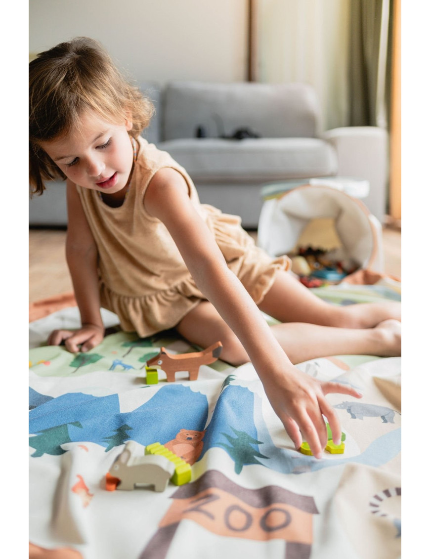 PLAY&GO SOO Kosz na zabawki i mata do zabawy 2W1 ZOO