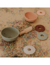 Jellystone, Silikonowe kubeczki, miseczki do układania i do wody z tonącymi dyskami Stacking Cups, kolor pastelowy