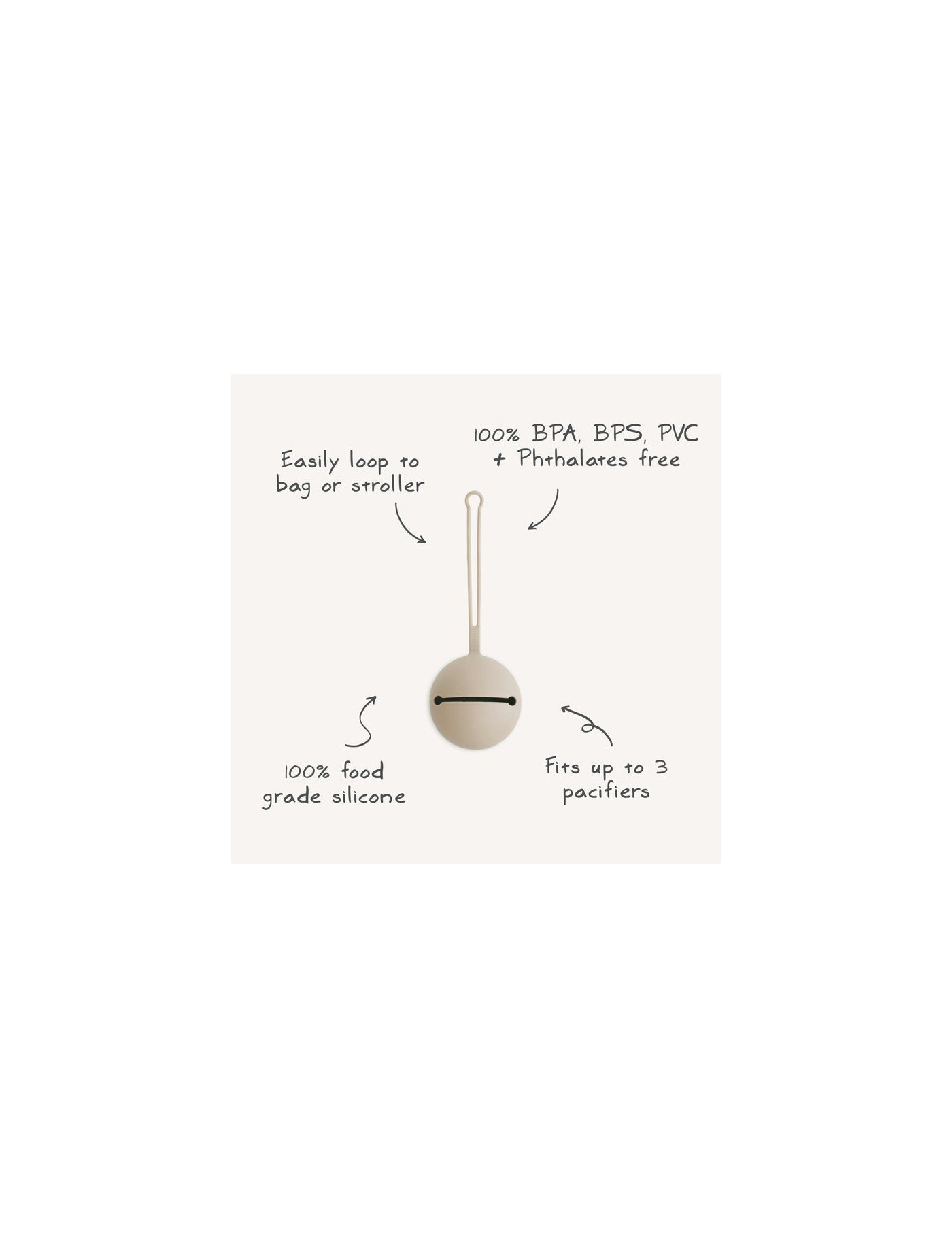 Mushie Etui na Smoczek Pale Taupe (Natural)