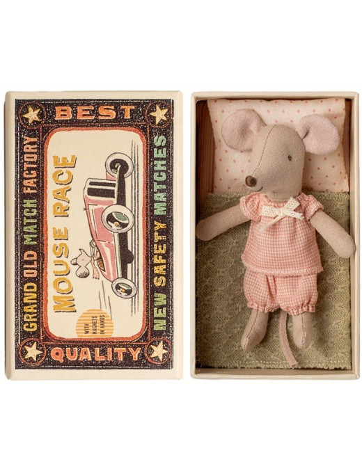 Little Sister Mouse in Matchbox – myszka Maileg w pudełku zapałek