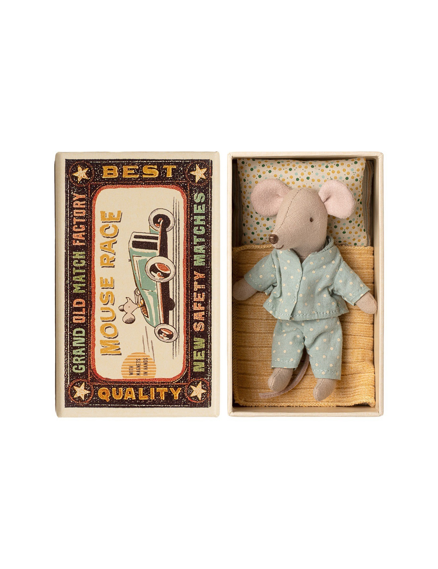 Little Brother Mouse in Matchbox – mały braciszek Maileg w pudełku zapałek