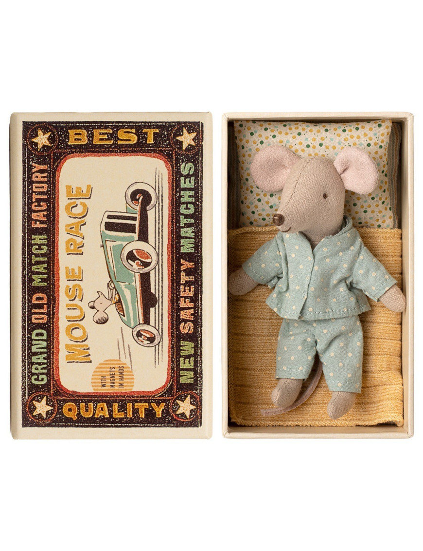 Little Brother Mouse in Matchbox – mały braciszek Maileg w pudełku zapałek